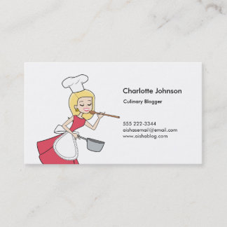 Blonde Retro Cook Cartoon Personal Card