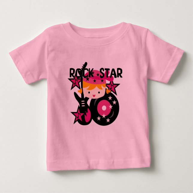 Blonde Rock Star Girl Baby T-Shirt (Front)