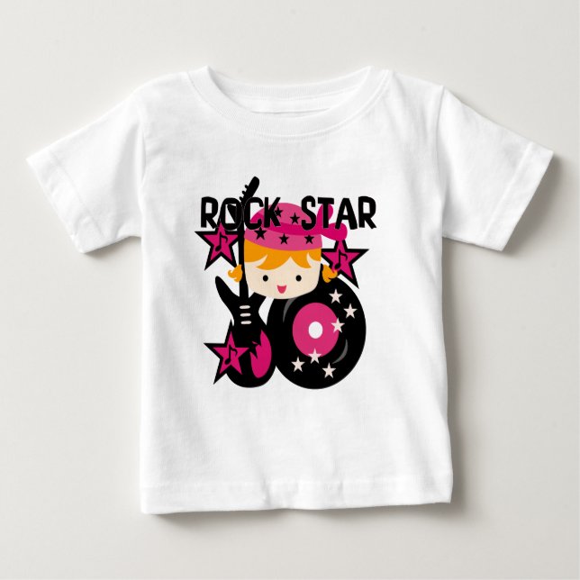 Blonde Rock Star Girl Baby Tutu Bodysuit (Front)