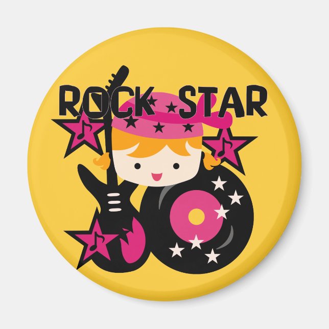 Blonde Rock Star Girl Magnet (Front)