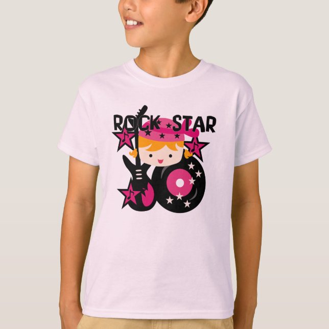 Blonde Rock Star Girl T-Shirt (Front)