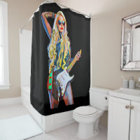 Blonde Rocker chick Musician Guitar Player art