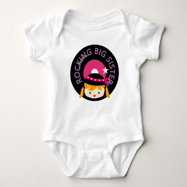 Blonde Rocking Big Sister Baby Bodysuit (Front)