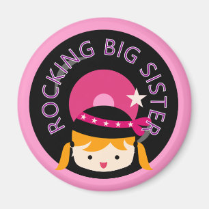 Blonde Rocking Big Sister Magnet