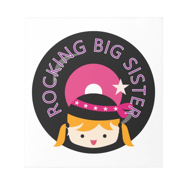 Blonde Rocking Big Sister Notepad (Front)