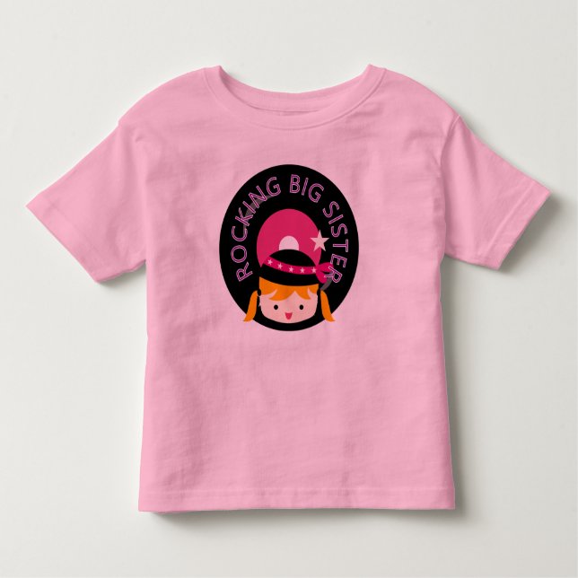 Blonde Rocking Big Sister Toddler T-Shirt (Front)