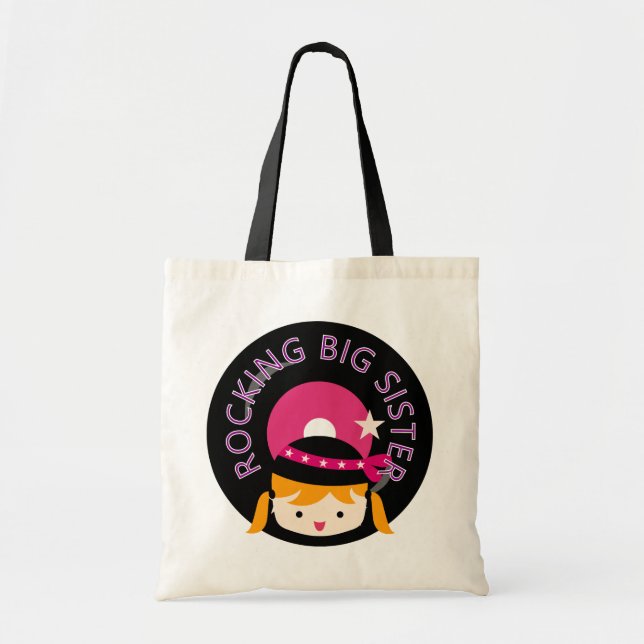 Blonde Rocking Big Sister Tote Bag (Front)