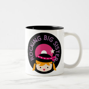 Blonde Rocking Big Sister Two-Tone Coffee Mug