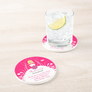 Blonde Side Part Bridesmaid Wedding Gown Coaster