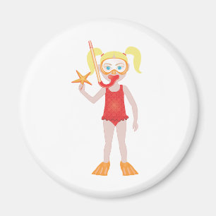 Blonde Snorkel Girl Magnet