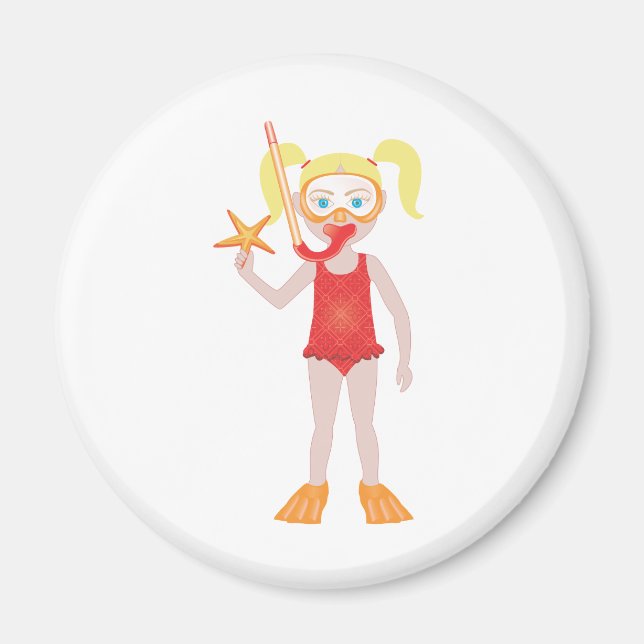 Blonde Snorkel Girl Magnet (Front)