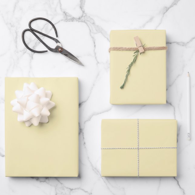 Blonde Solid Colour Wrapping Paper Sheet (Front)
