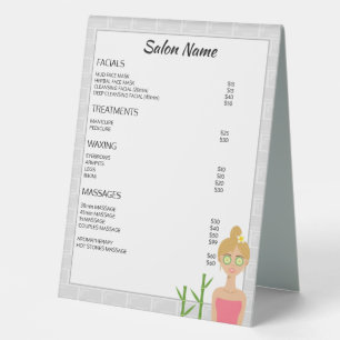 Blonde Spa Woman Illustration - Custom Spa Menu