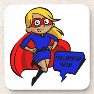 blonde super mum coaster
