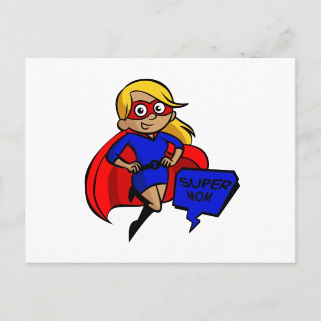 blonde super mum postcard (Front)