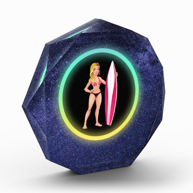 Blonde Surfer Teenage Girl Galaxy    Photo Block (Left)