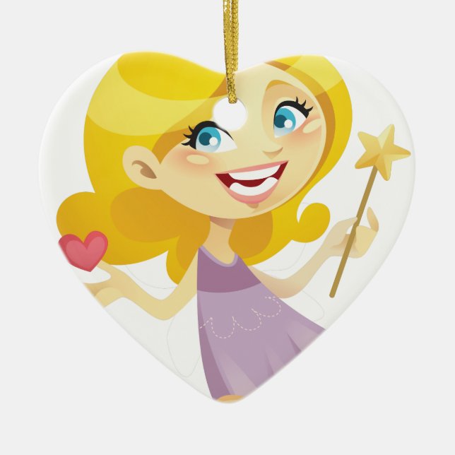 Blonde Toothfairy From Pomegranate Ink Ceramic Tree Decoration (Front)