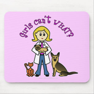 Blonde Veterinarian Girl Mouse Pad