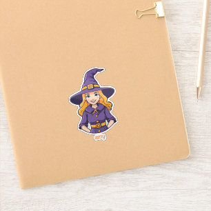Blonde Witch in Purple Clothes