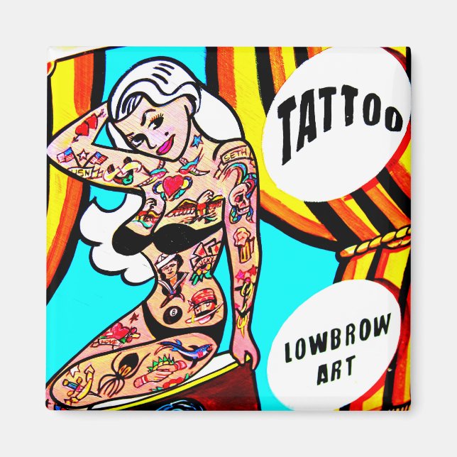 blonde with body art magnet (Front)