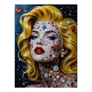 Blonde with Bold Dots Poster