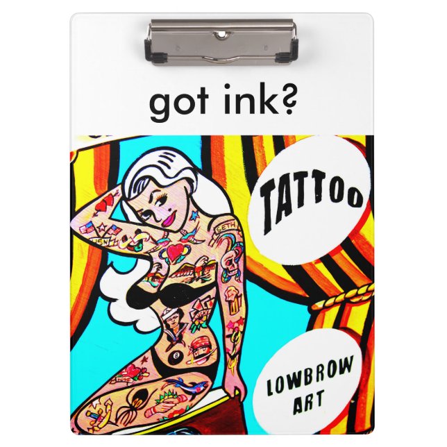 blonde with tattoos clipboard (Front)