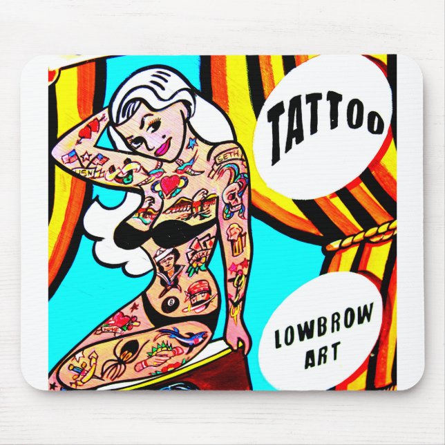 blonde with tattoos mousepad (Front)