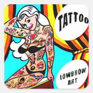 blonde with tattoos sticker