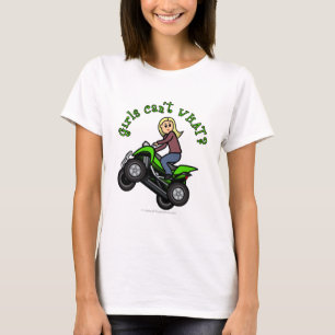 Blonde Woman ATV   Four Wheeler Driver T-Shirt