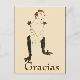Blonde Woman, Gracias, change text Postcard