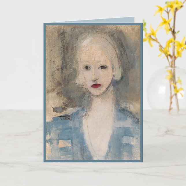Blonde Woman, Helene Schjerfbeck  Card (Yellow Flower)