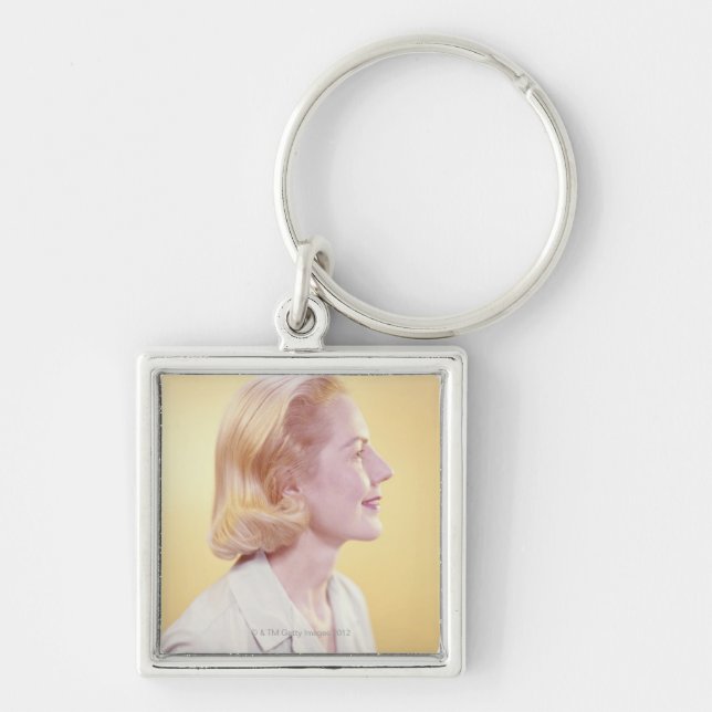 Blonde Woman Key Ring (Front)