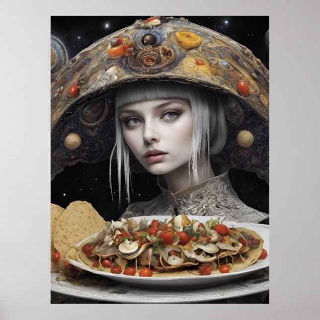 Blonde Woman On Planet Taco Fantasy Poster (Front)