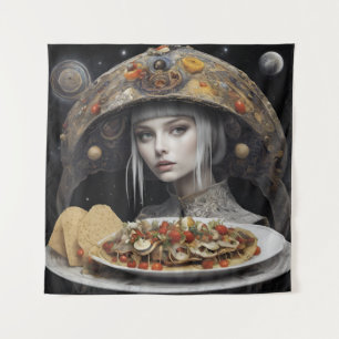 Blonde Woman On Planet Taco Fantasy Tapestry