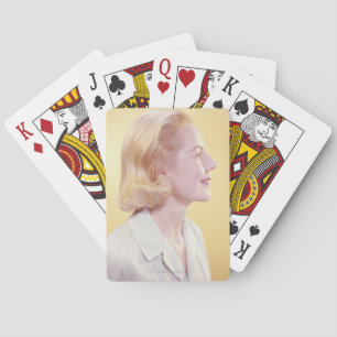Blonde Woman Playing Cards
