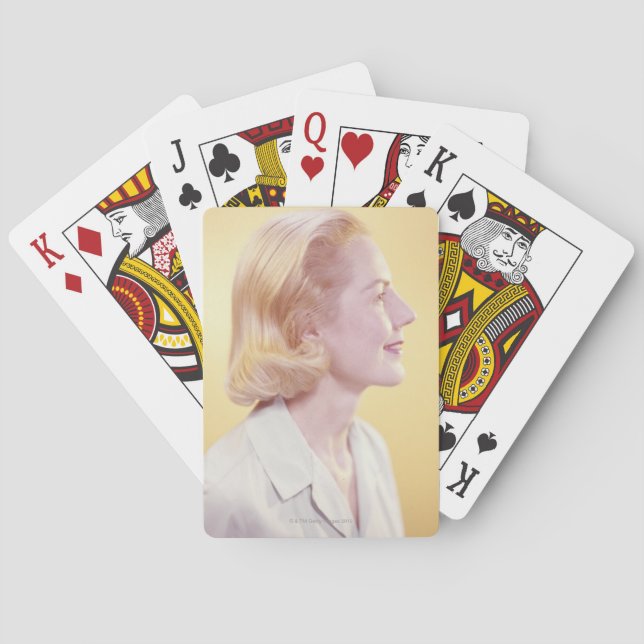 Blonde Woman Playing Cards (Back)