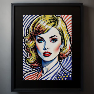 Blonde Woman Pop Art Poster