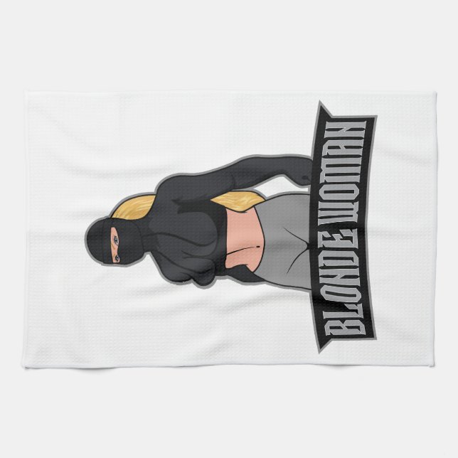 Blonde Woman Tea Towel (Horizontal)