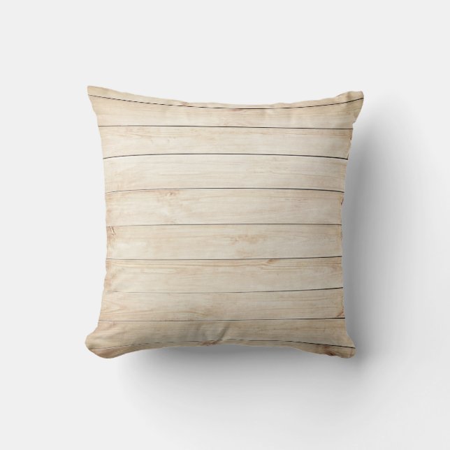 Blonde Wooden Planks Throw Pillow 16" x 16" (Front)