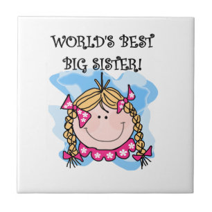 Blonde World's Best Big Sister Gifts Ceramic Tile