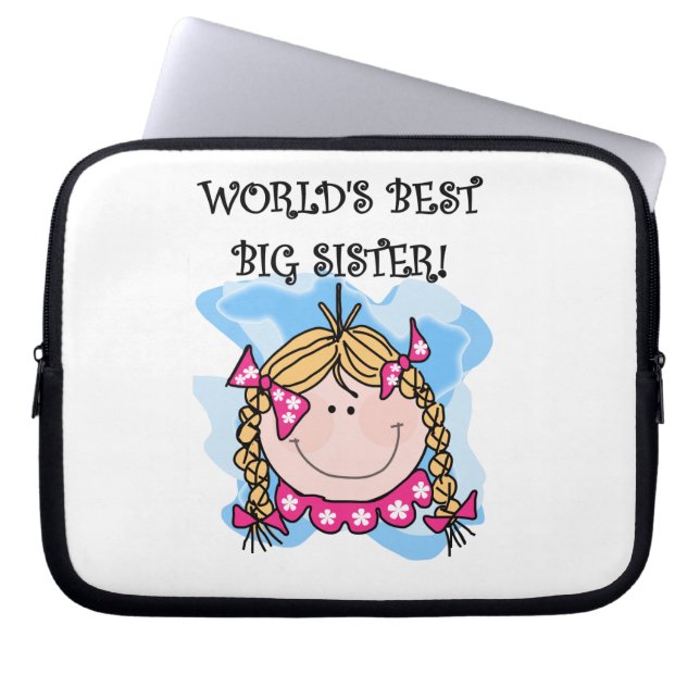 Blonde World's Best Big Sister Gifts Laptop Sleeve (Front)
