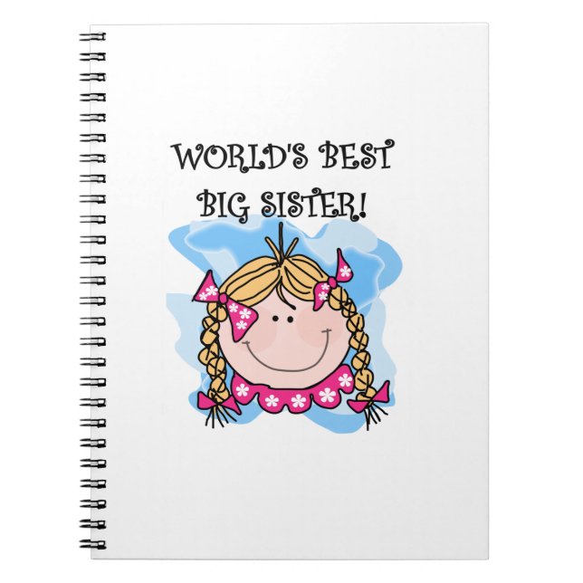 Blonde World's Best Big Sister Gifts Notebook (Front)