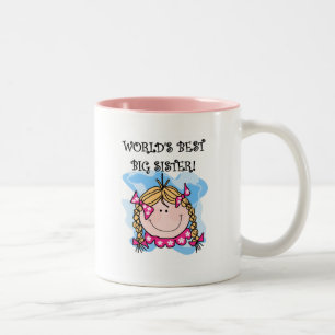 Blonde World's Best Big Sister Tshirts and Gifts Two-Tone Coffee Mug