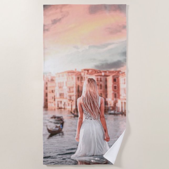 Blondie In Romantic Venice           Beach Towel (Front)