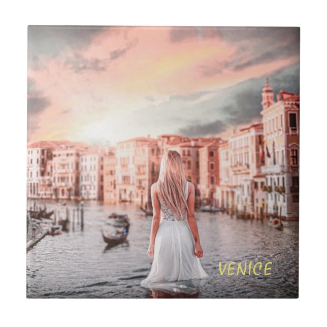 Blondie In Romantic Venice    Ceramic Tile (Front)