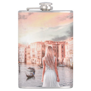 Blondie In Romantic Venice Hip Flask