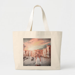 Blondie In Romantic Venice Large Tote Bag