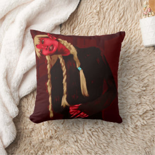 "Blonds Like Red" Portrait Of Alien Named "Red" Cushion