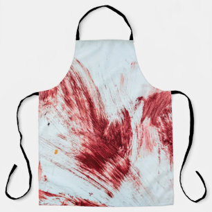 Blood and bloody marks in old bathtub. Halloween b Apron