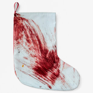 Blood and bloody marks in old bathtub. Halloween b Small Christmas Stocking